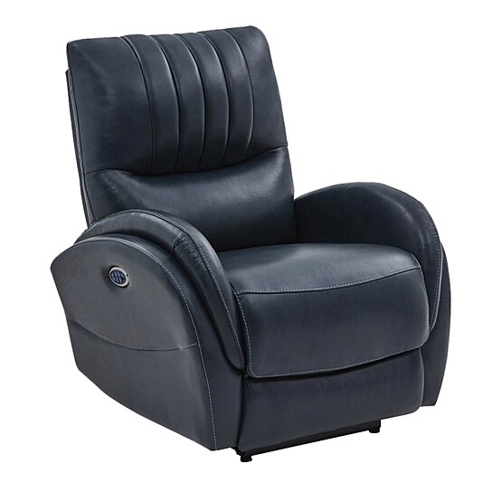 Saltoro Sherpi Leatherette Upholstered Power Recliner with Conto